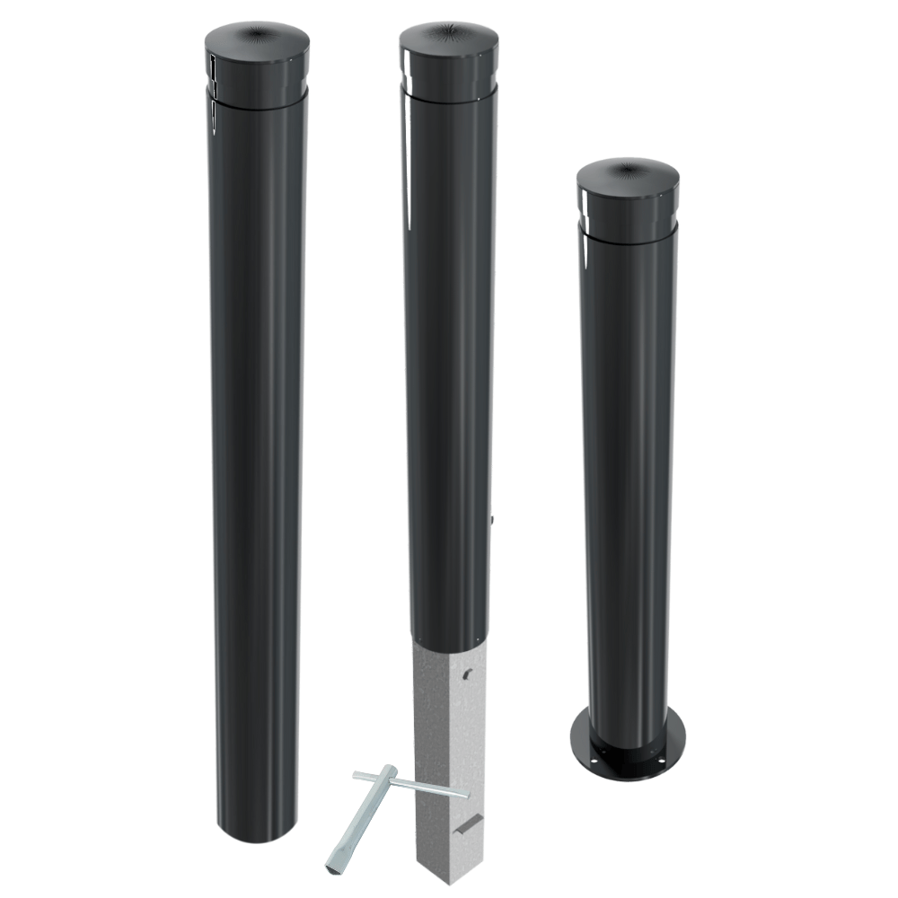 Afzetpaal design | Ø120 mm met vlakke kop | Montage- en kleuropties