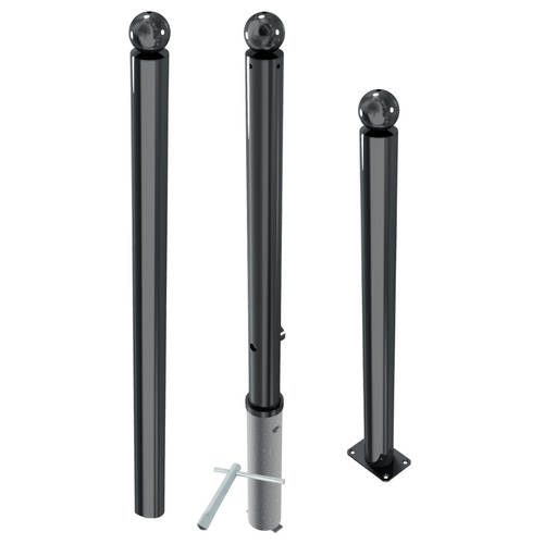 Afzetpaal design | Ø76 mm met bolle kop | Montage- en kleuropties