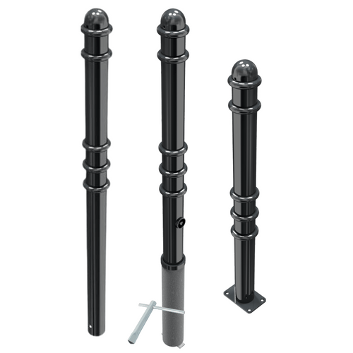 Afzetpaal design | Ø76 mm met ringen | Montage- en kleuropties