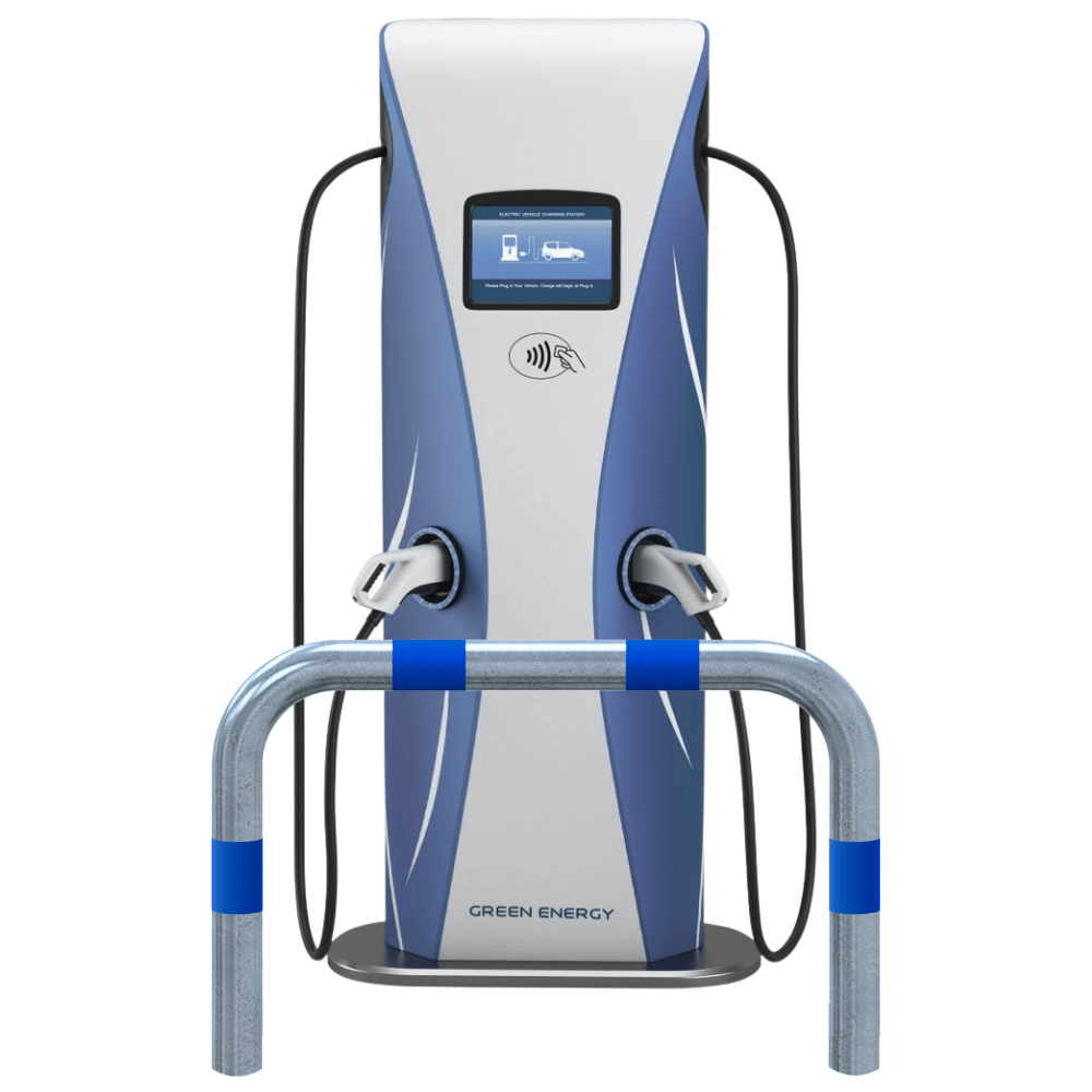 Aanrijdbeveiliging beugel Ø76 mm | Verzinkt-blauw | Laadpaal bescherming