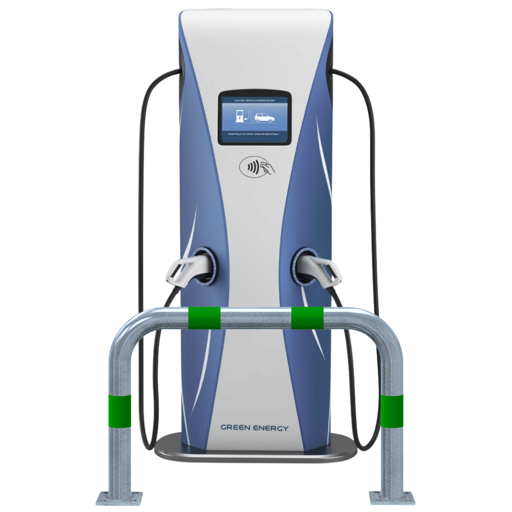 Aanrijdbeveiliging beugel Ø76 mm | Verzinkt-groen | Laadpaal bescherming