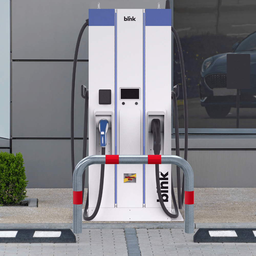 Aanrijdbeveiliging beugel Ø76 mm | Verzinkt-rood | Laadpaal bescherming