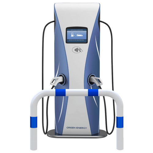 Aanrijdbeveiliging beugel Ø76 mm | Wit-blauw | Laadpaal bescherming