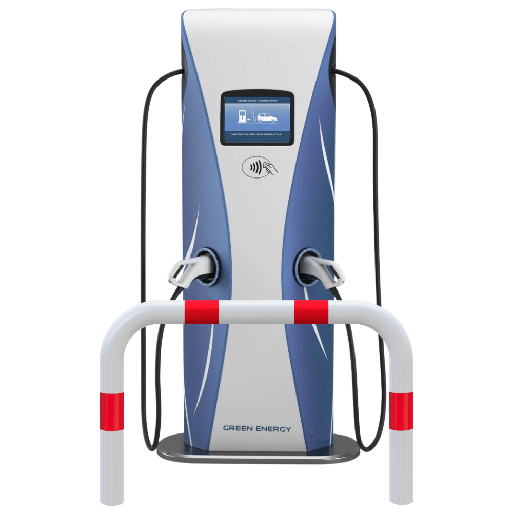 Aanrijdbeveiliging beugel Ø76 mm | Wit-rood | Laadpaal bescherming