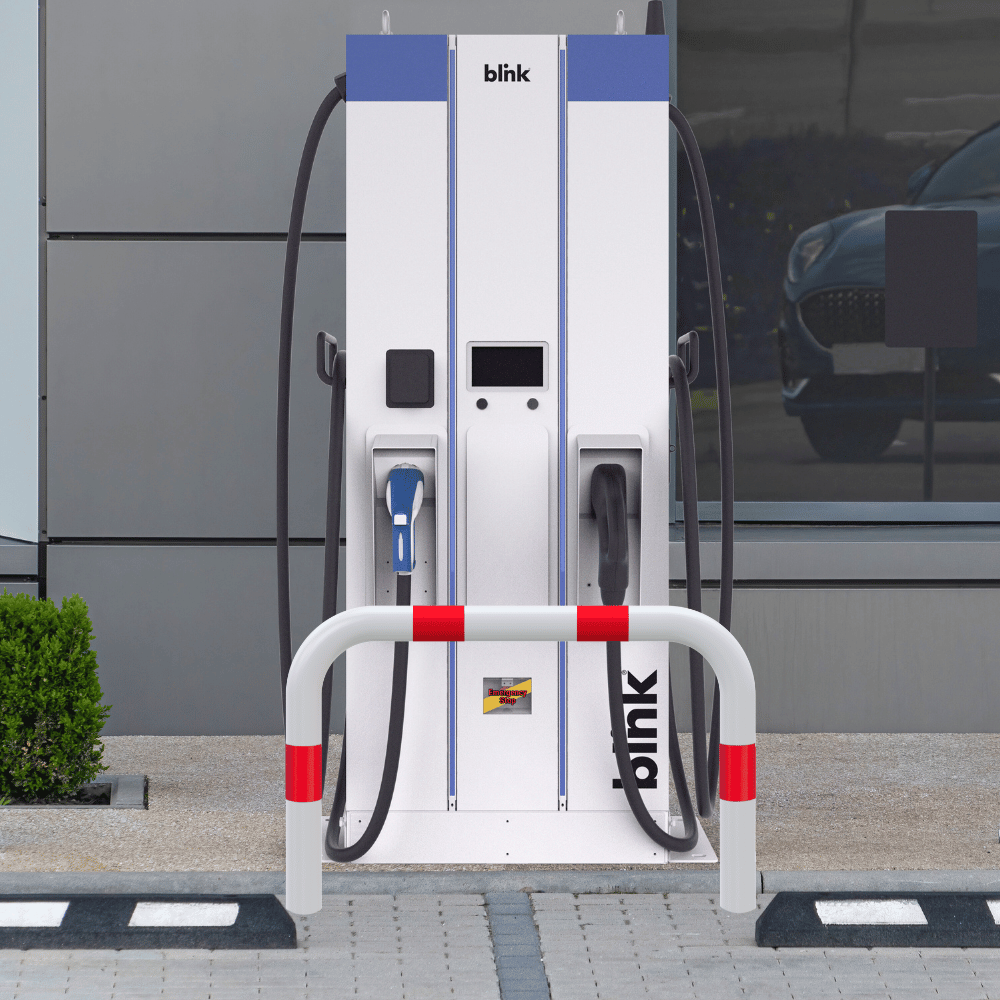 Aanrijdbeveiliging beugel Ø76 mm | Wit-rood | Laadpaal bescherming