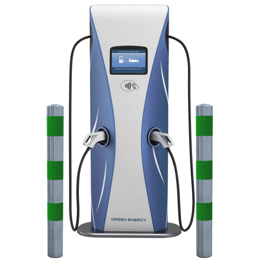 Aanrijdbeveiliging paal Ø76-102 mm | Verzinkt-groen | Laadpaal bescherming