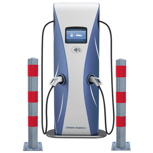 Aanrijdbeveiliging paal Ø76-102 mm | Verzinkt-rood | Laadpaal bescherming