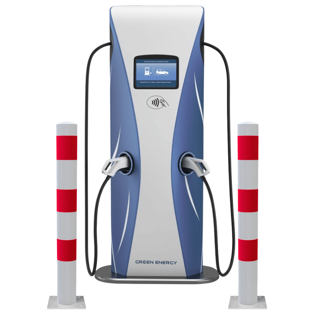 Aanrijdbeveiliging paal Ø76-102 mm | Wit-rood | Laadpaal bescherming