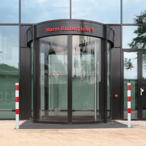 Afzetpaal Ø60 mm | Wit-rood | Voor verankering in beton of op voetplaat