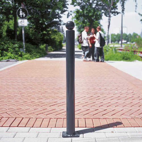 Afzetpaal design | Ø76 mm met bolle kop | Montage- en kleuropties