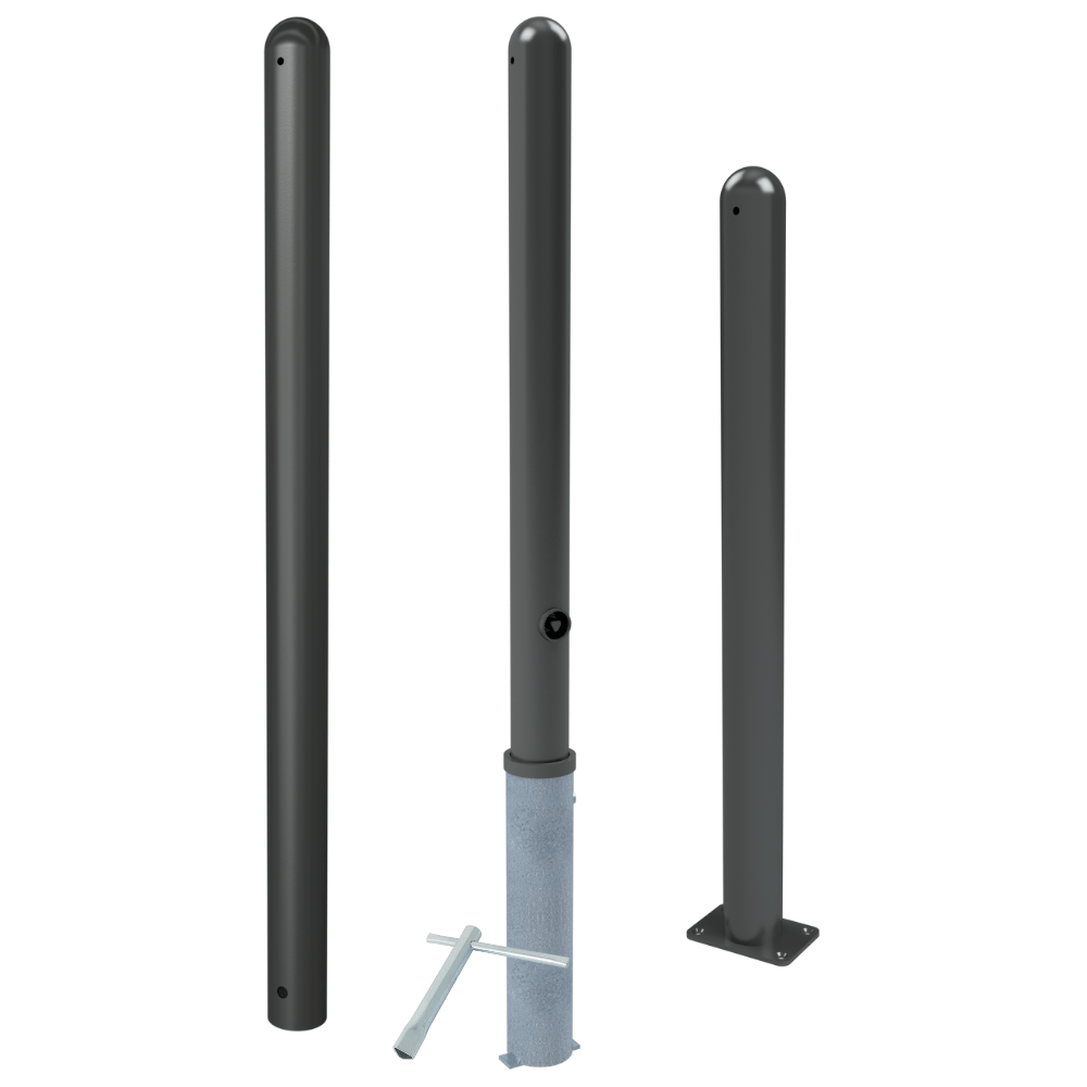 Afzetpaal design | Ø76 mm met puntkop | Montage- en kleuropties