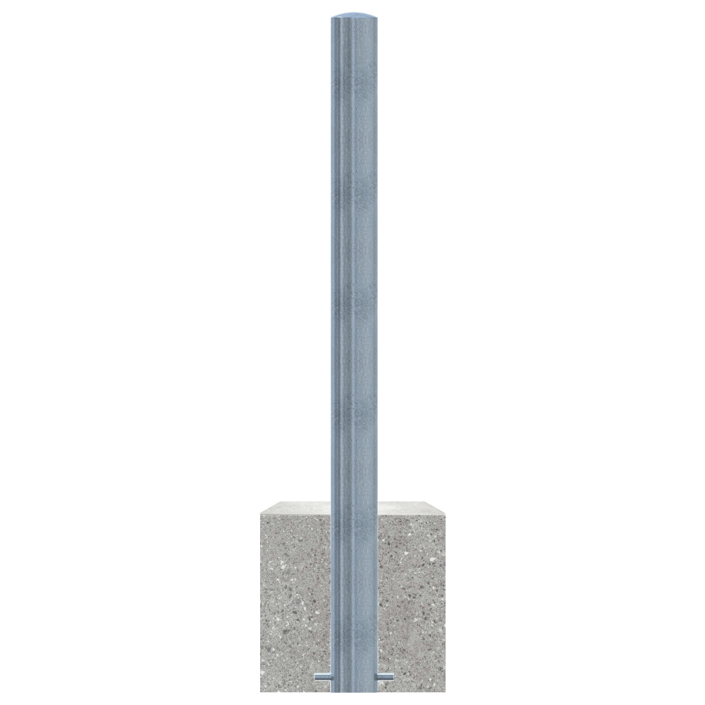 Afzetpaal met betonvoet | Verzinkt staal | Ø60 - 102 mm