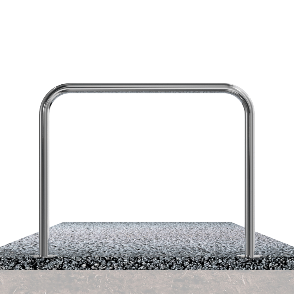 RVS beschermbeugel Ø48 mm | Op voetplaat | Zonder tussenbuis