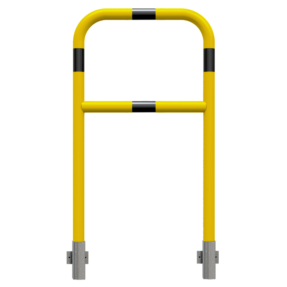 Veiligheidsrailing Ø48 mm | Geel-zwart | Voor muurbevestiging | Afneembaar