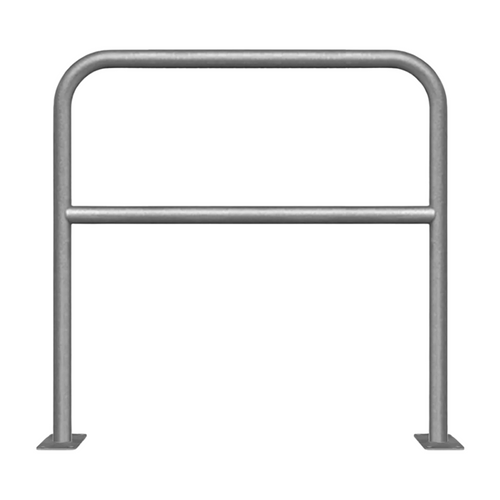 Beschermbeugel Ø48 mm | Verzinkt staal | Op voetplaat | Met tussenbuis