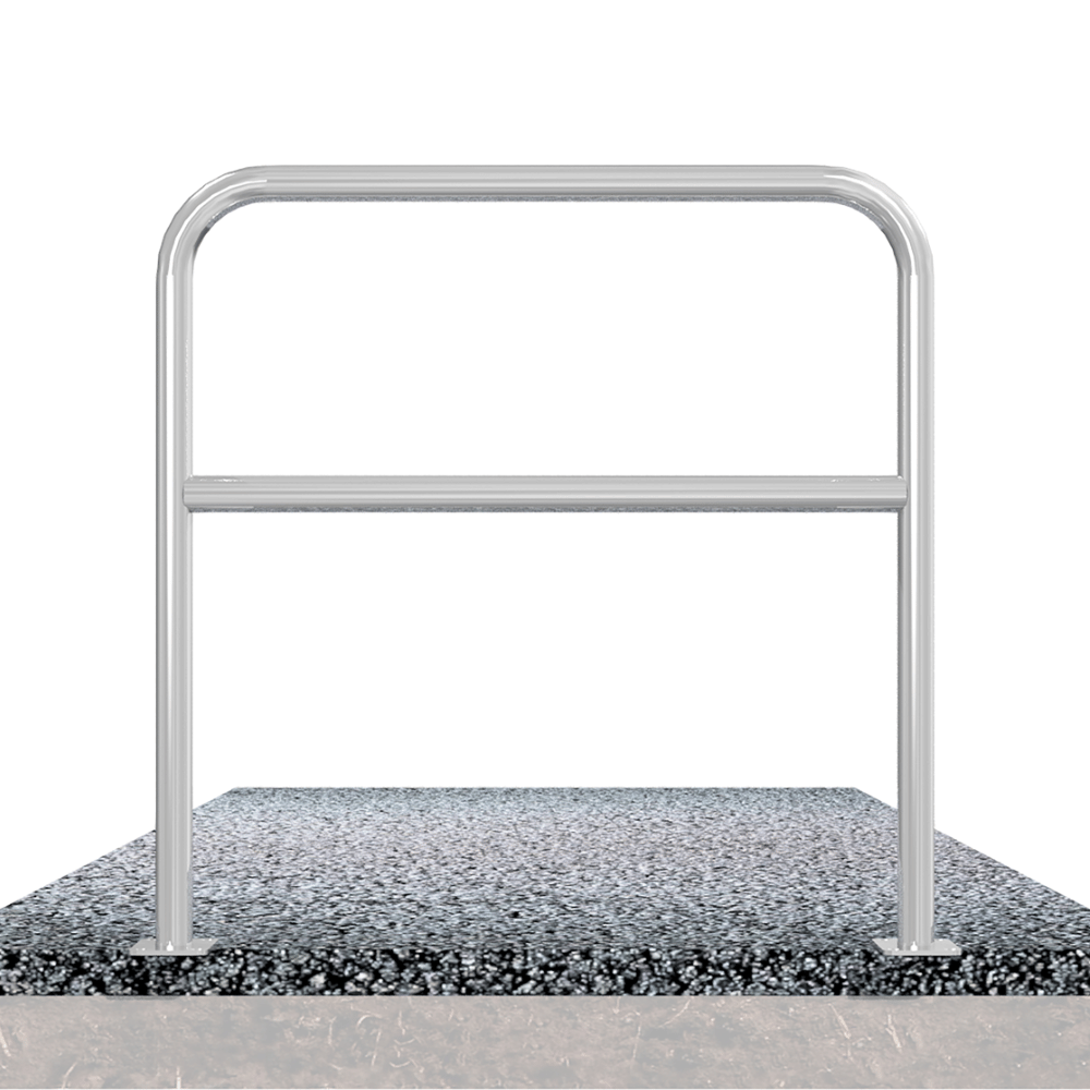 Beschermbeugel Ø48 mm | Verzinkt staal | Op voetplaat | Met tussenbuis