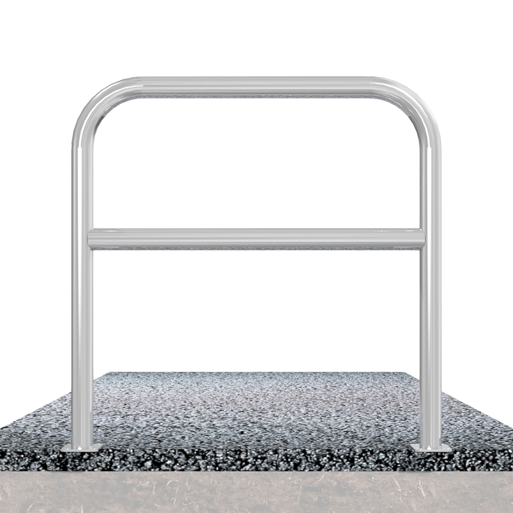 Beschermbeugel Ø60 mm | Verzinkt staal | Op voetplaat | Met tussenbuis