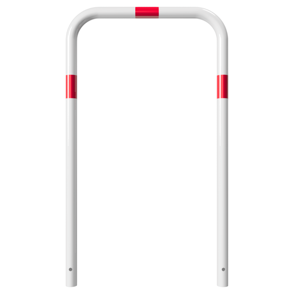 Beschermbeugel Ø48 mm | Wit-rood | Voor verankering in beton | Zonder tussenbuis