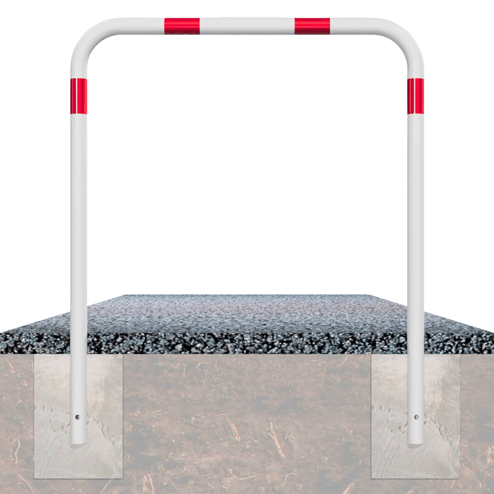 Beschermbeugel Ø48 mm | Wit-rood | Voor verankering in beton | Zonder tussenbuis