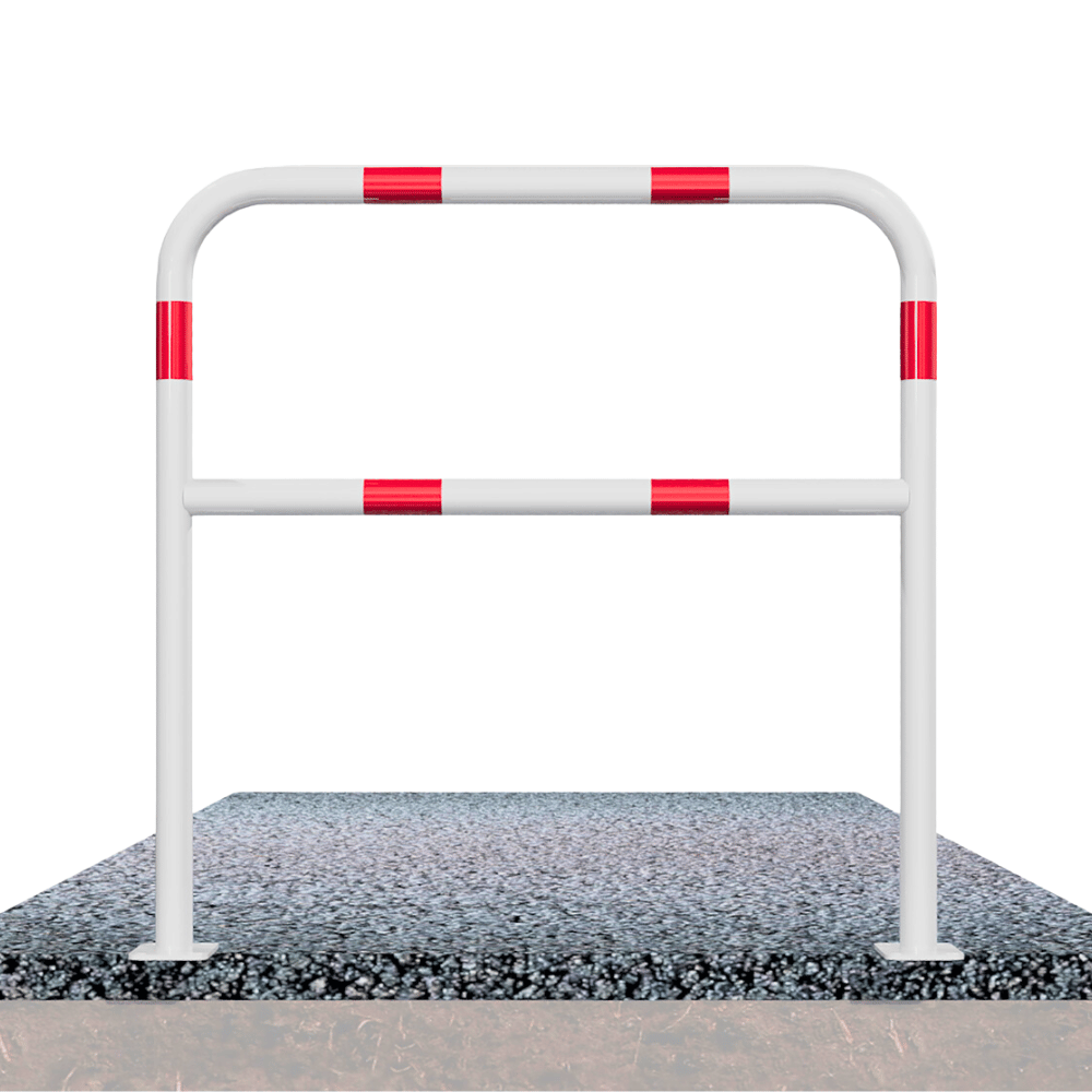 Beschermbeugel Ø48 mm | Wit-rood | Op voetplaat | Met tussenbuis