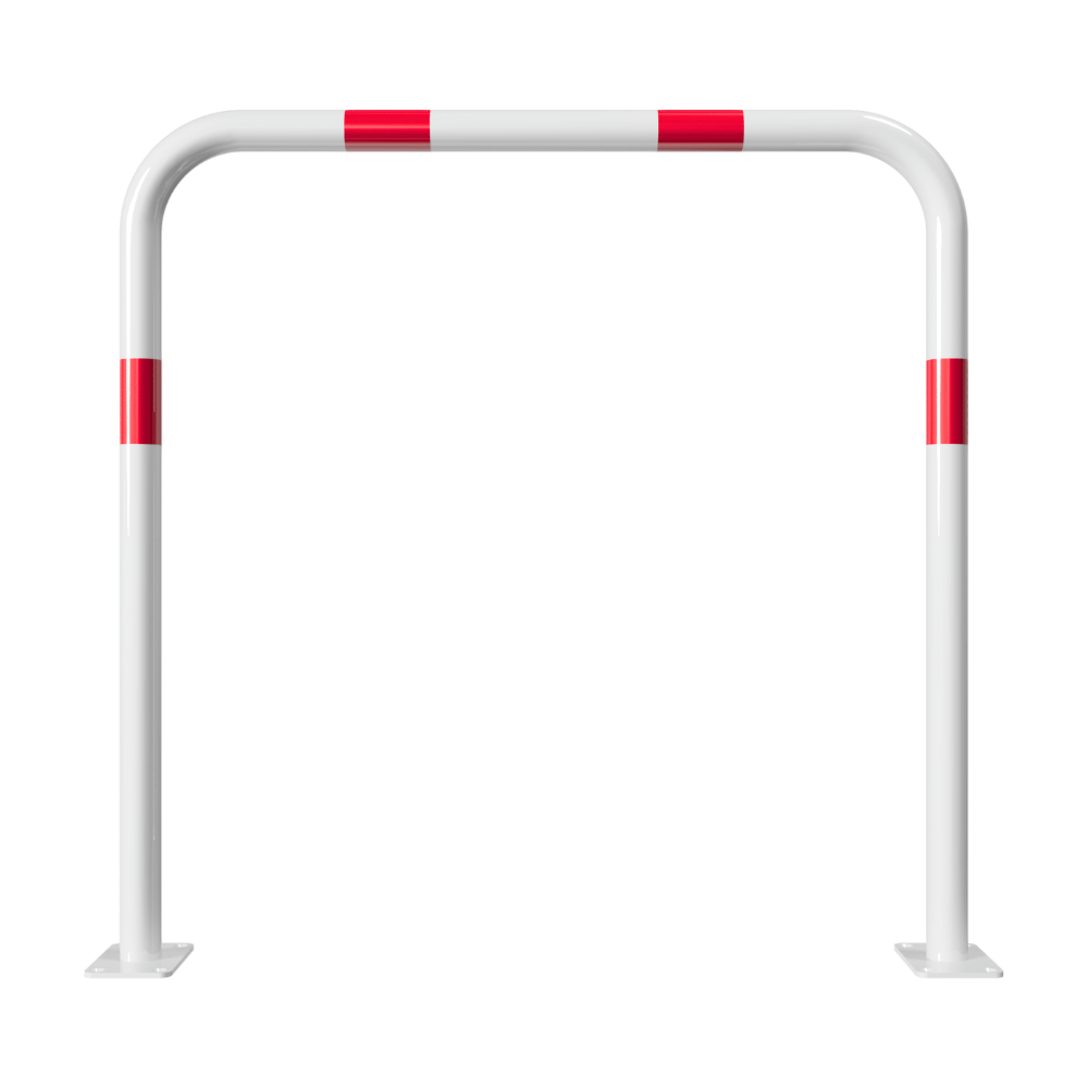 Beschermbeugel Ø48 mm | Wit-rood | Op voetplaat | Zonder tussenbuis