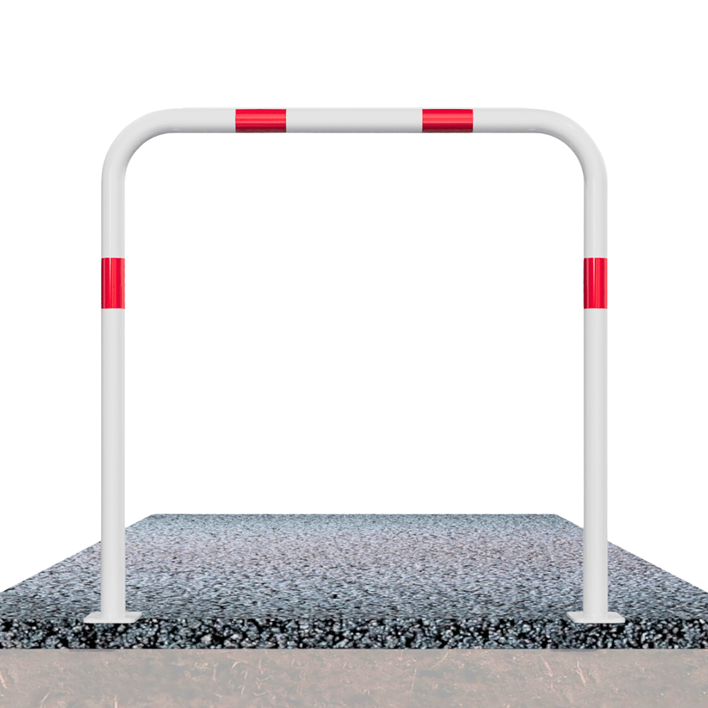 Beschermbeugel Ø48 mm | Wit-rood | Op voetplaat | Zonder tussenbuis