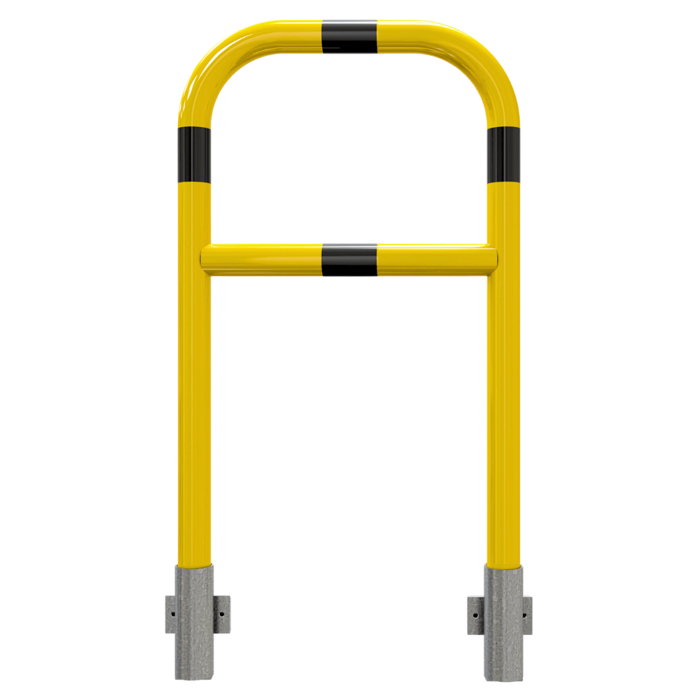 Veiligheidsrailing Ø60 mm | Geel-zwart | Voor muurbevestiging | Afneembaar