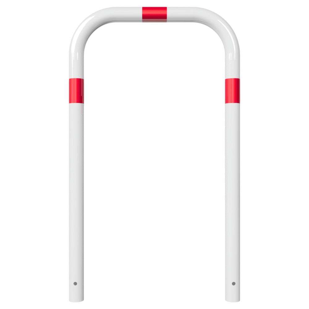 Beschermbeugel Ø60 mm | Wit-rood | Voor verankering in beton | Zonder tussenbuis