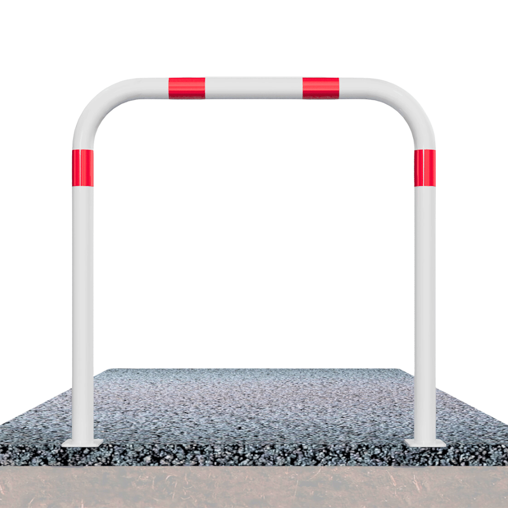 Beschermbeugel Ø60 mm | Wit-rood | Op voetplaat | Zonder tussenbuis