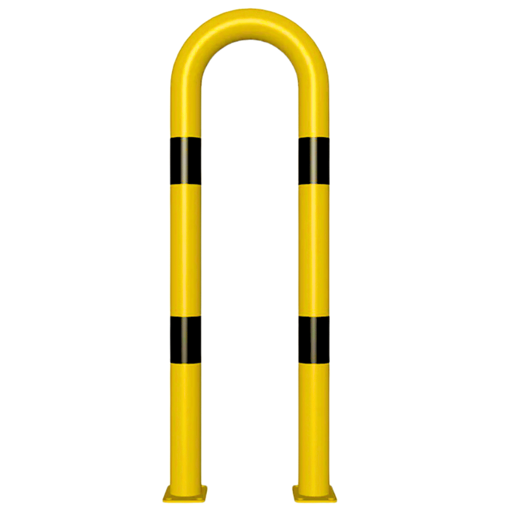 Stelling bescherming Ø76 mm | Geel-zwart | Op voetplaat