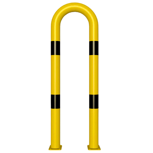 Stelling bescherming Ø76 mm | Geel-zwart | Op voetplaat