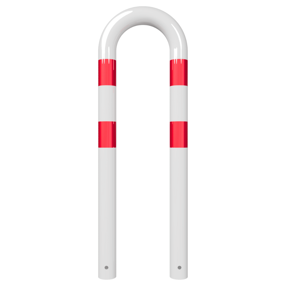 Beschermbeugel Ø76 mm | Wit-rood | Voor verankering in beton