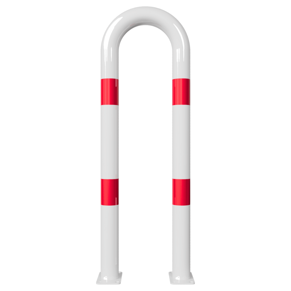 Beschermbeugel Ø76 mm | Wit-rood | Op voetplaat