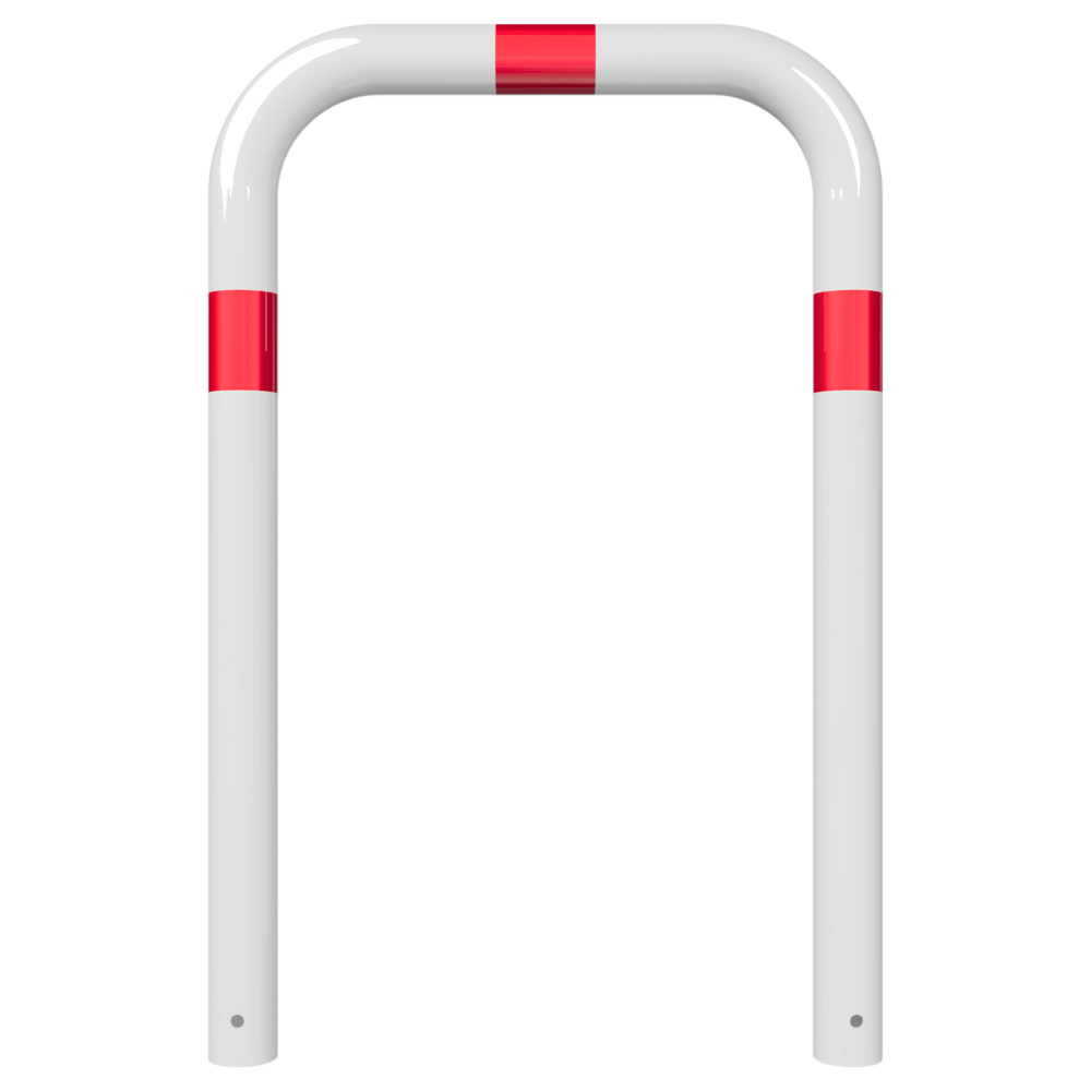 Beschermbeugel Ø76 mm | Wit-rood | Voor verankering in beton | Zonder tussenbuis