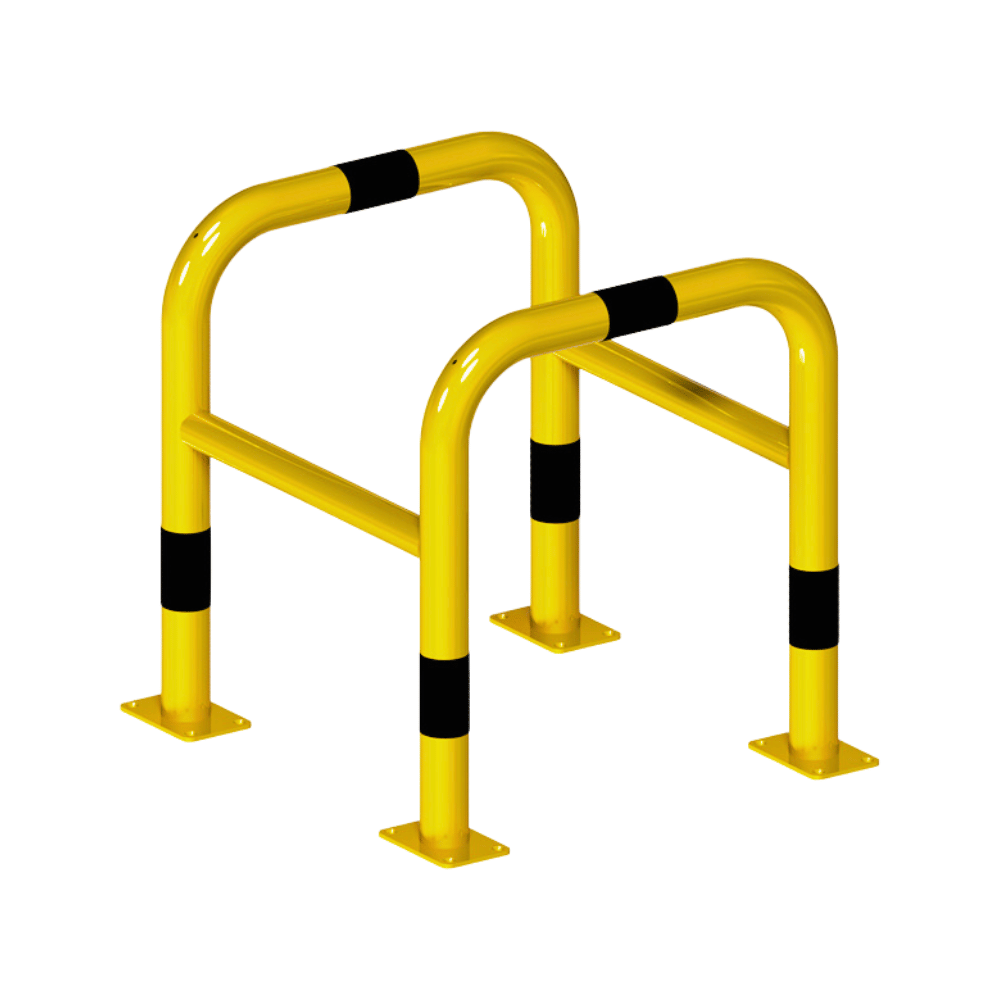 Kolombeschermer Ø60 mm | Geel-zwart | Op voetplaat | 2-delige demontabel