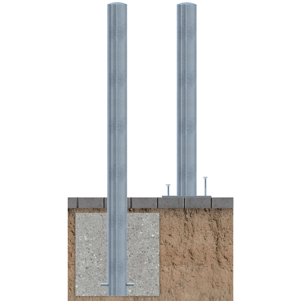 Beschermpaal Ø89 mm | Verzinkt staal | Voor betonverankering of op voetplaat
