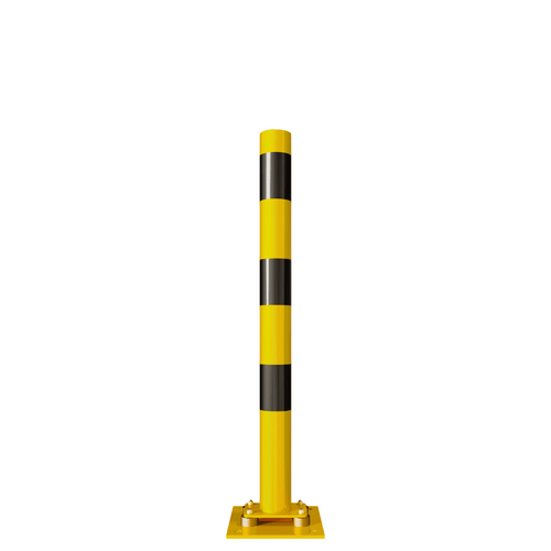 Beschermpaal Ø76-152 mm | Geel-zwart | Op flexibele voetplaat
