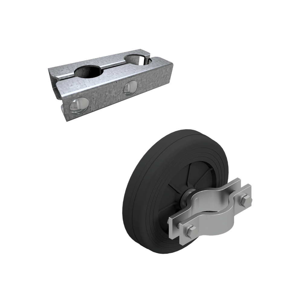 Bouwhekwiel met scharnier voor bouwhekken