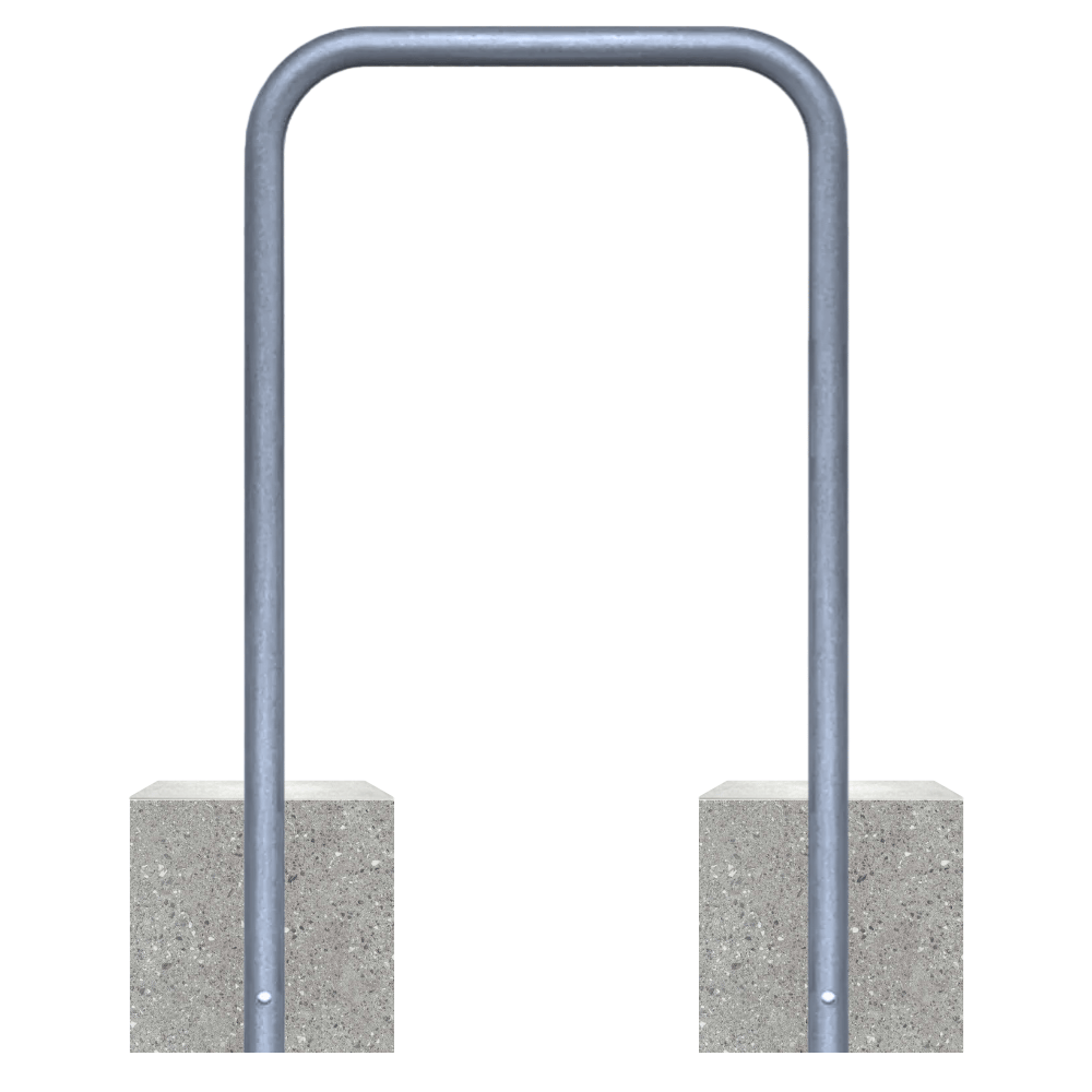 Fietsbeugel Ø48 mm met betonvoeten | Verzinkt staal zonder tussenbuis