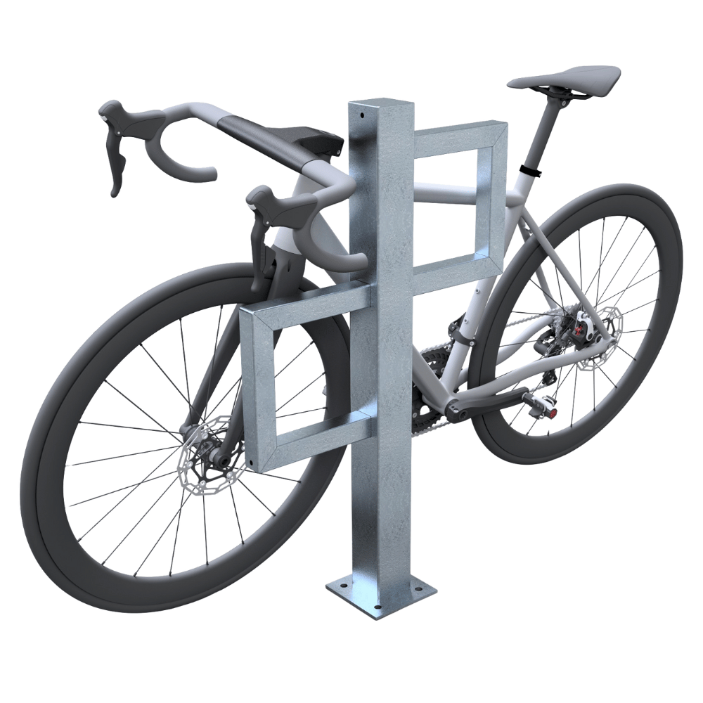 Fietsbeugel design | Koker 80x80 en 40x40 mm | Verzinkt staal of mat zwart