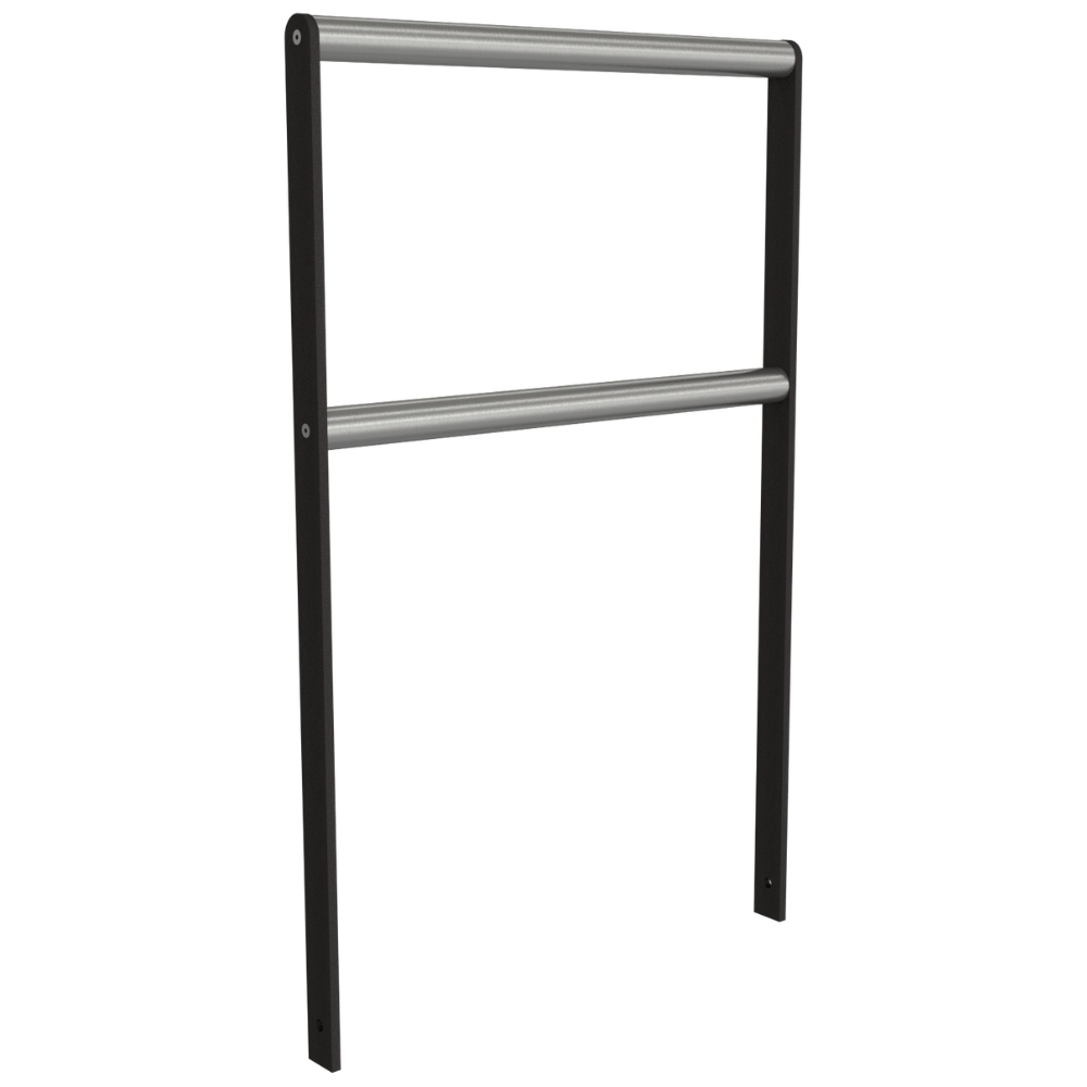 Fietsbeugel design | Plat staal 50x12 / RVS buis Ø48 mm | antraciet BD703 fijn structuur