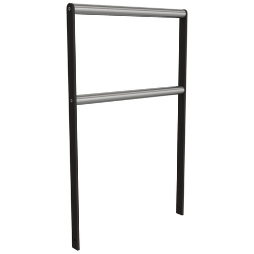 Fietsbeugel design | Plat staal 50x12 / RVS buis Ø48 mm | antraciet BD703 fijn structuur