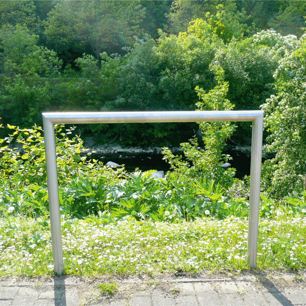 Fietsbeugel design | Buis Ø48 mm | Verzinkt of antraciet BD703 fijn structuur