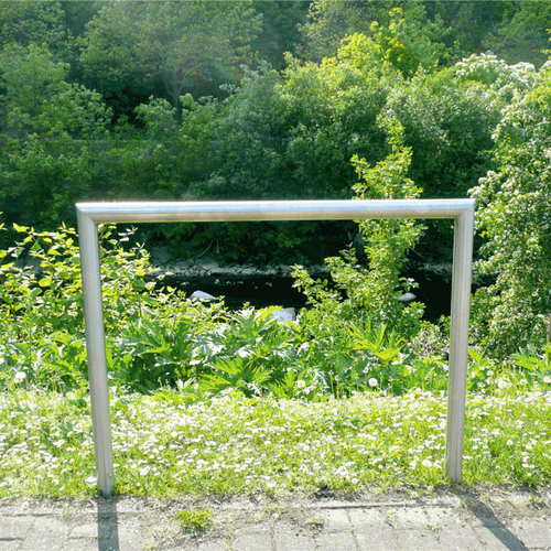 Fietsbeugel design | Buis Ø48 mm | Verzinkt of antraciet BD703 fijn structuur