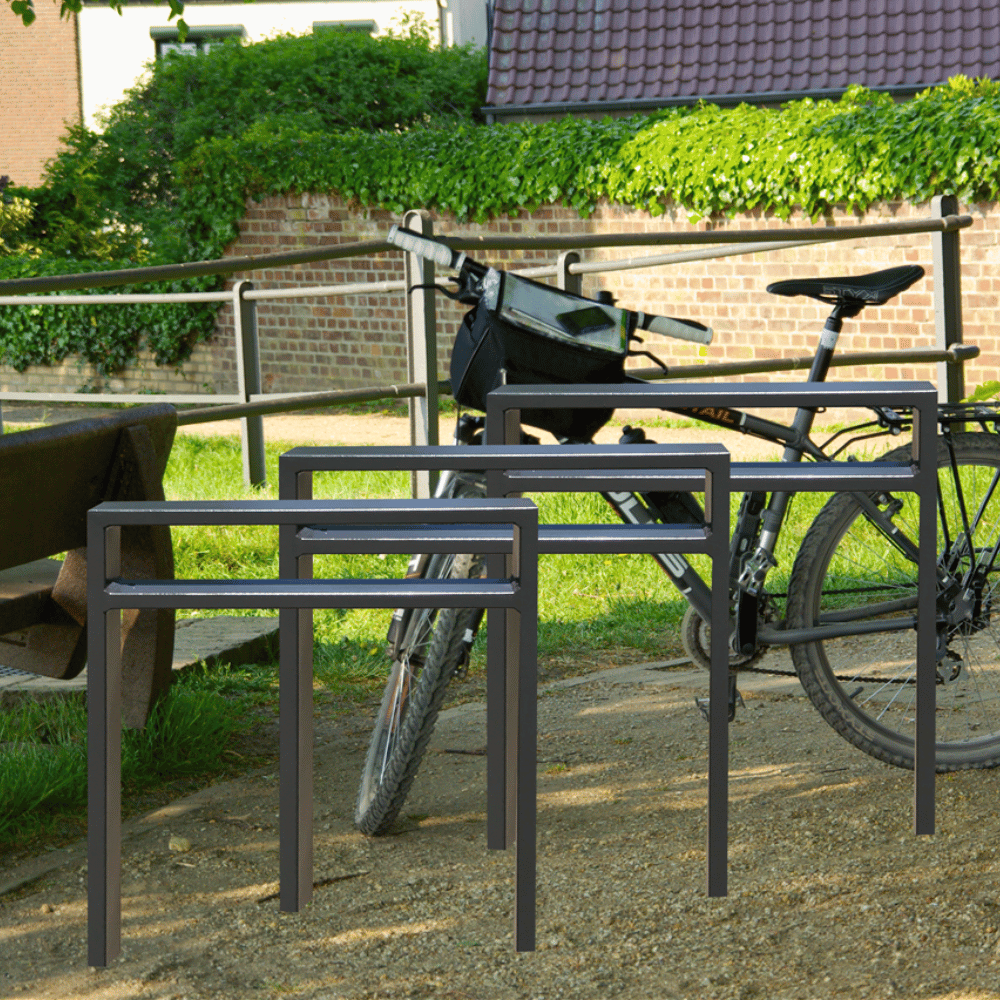 Fietsbeugel design | Koker 80x20 mm | Verzinkt of antraciet BD703 fijn structuur