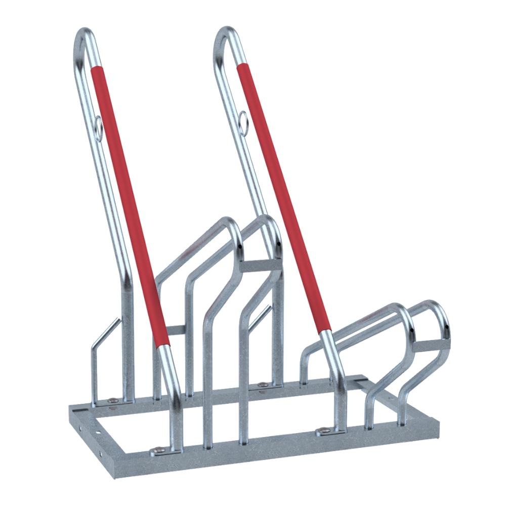 Fietsenrek met aanleunbeugel | Verzinkt staal | Voor 2 tot 6 fietsen