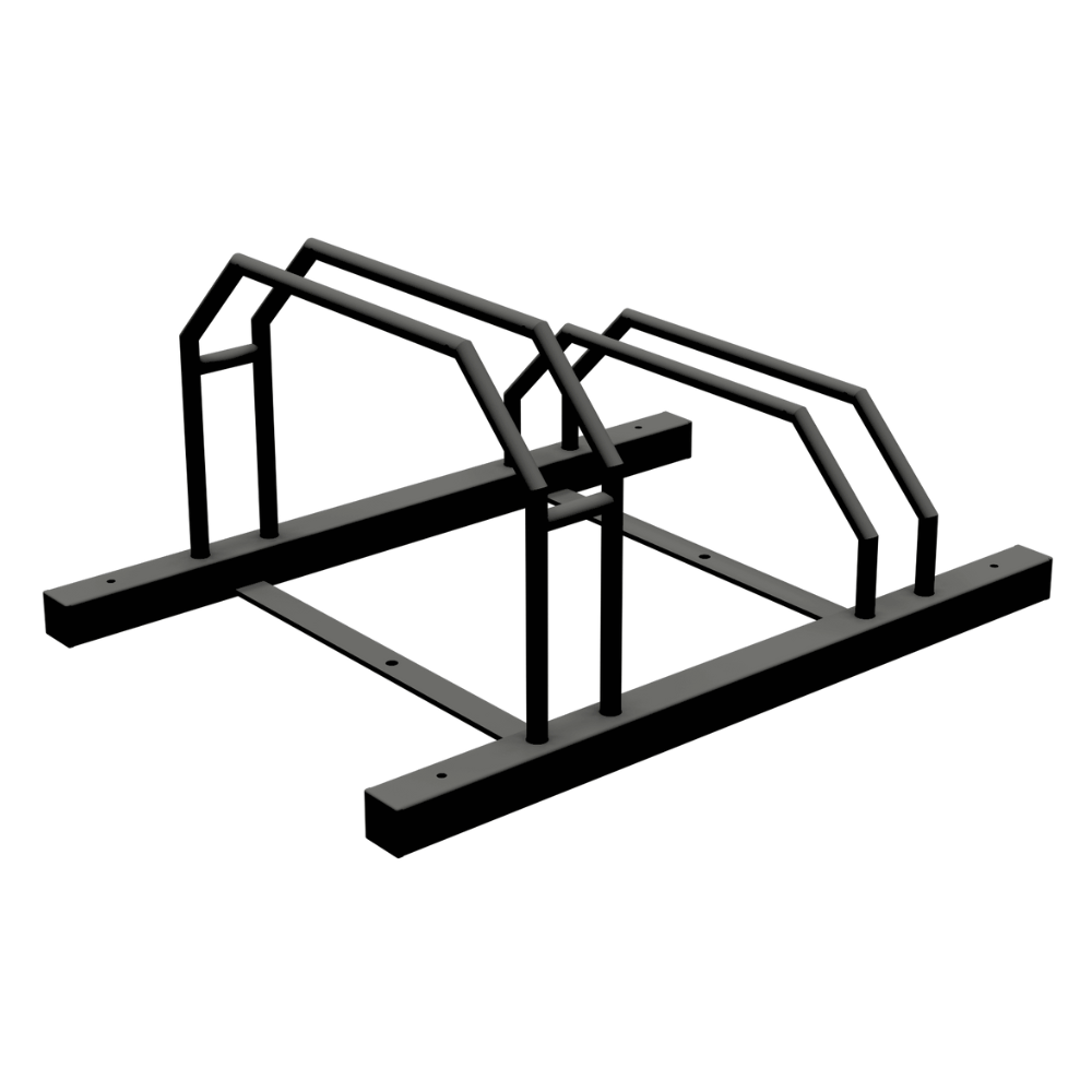 Fietsenrek rij-systeem | Verzinkt staal of Zwart | Elementen voor 2 tot 4 fietsen