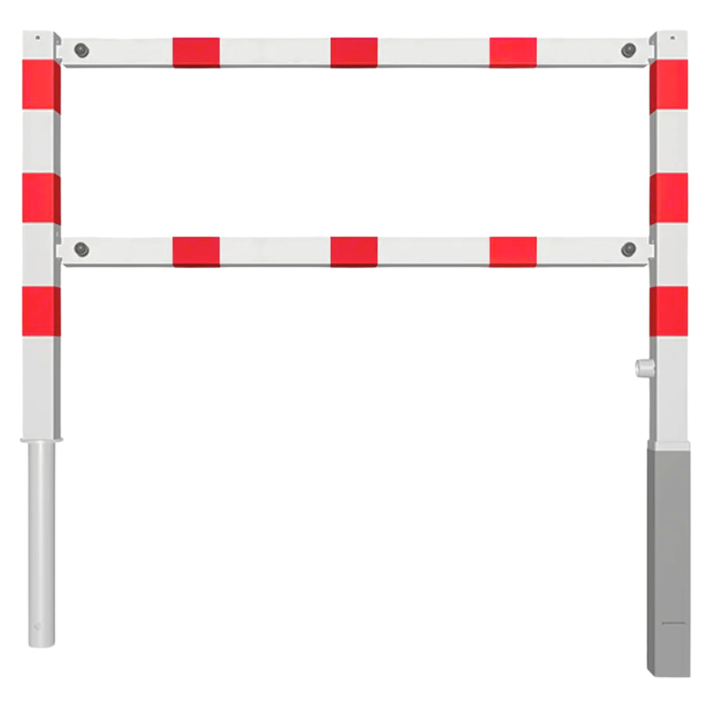 Fietssluis hek 70x70 mm | Uitneembaar met slot | Breedte opties | Wit-rood