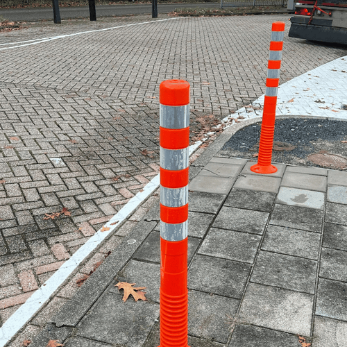 Flexibele afzetpaal | Oranje-wit | Hoogte 450, 750, 1000 mm