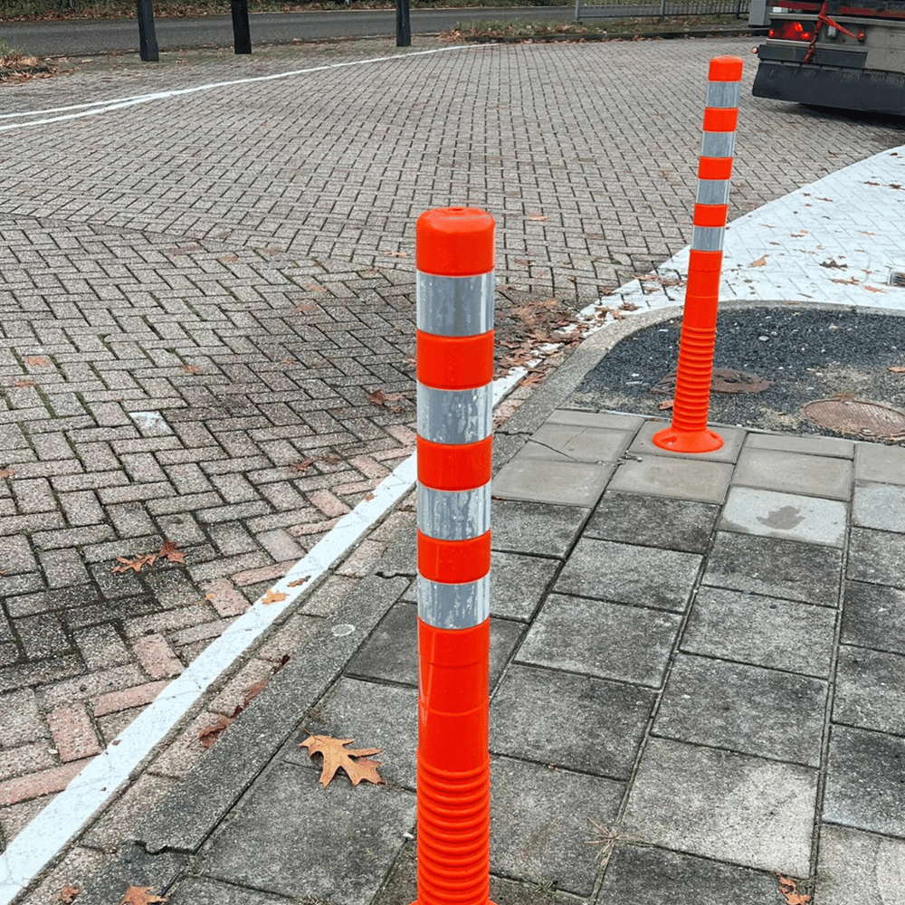 Flexibele paaltjes | Oranje-wit | Hoogte 450, 750, 1000 mm